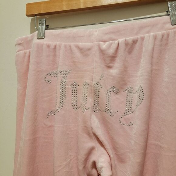 Juicy Couture Pink Bedazzle JUICY Spellout Jogger Set Sleepwear Loungewear LARGE - Picture 9 of 9